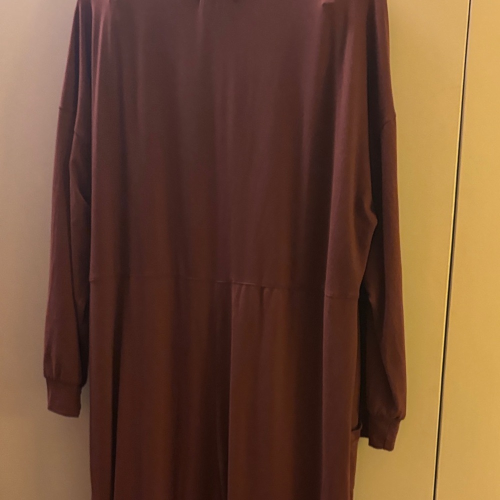 Socialite XL Brown Long V Neck Jumpsuit Comfy Loungewear Neutral Lagenlook - Picture 10 of 11